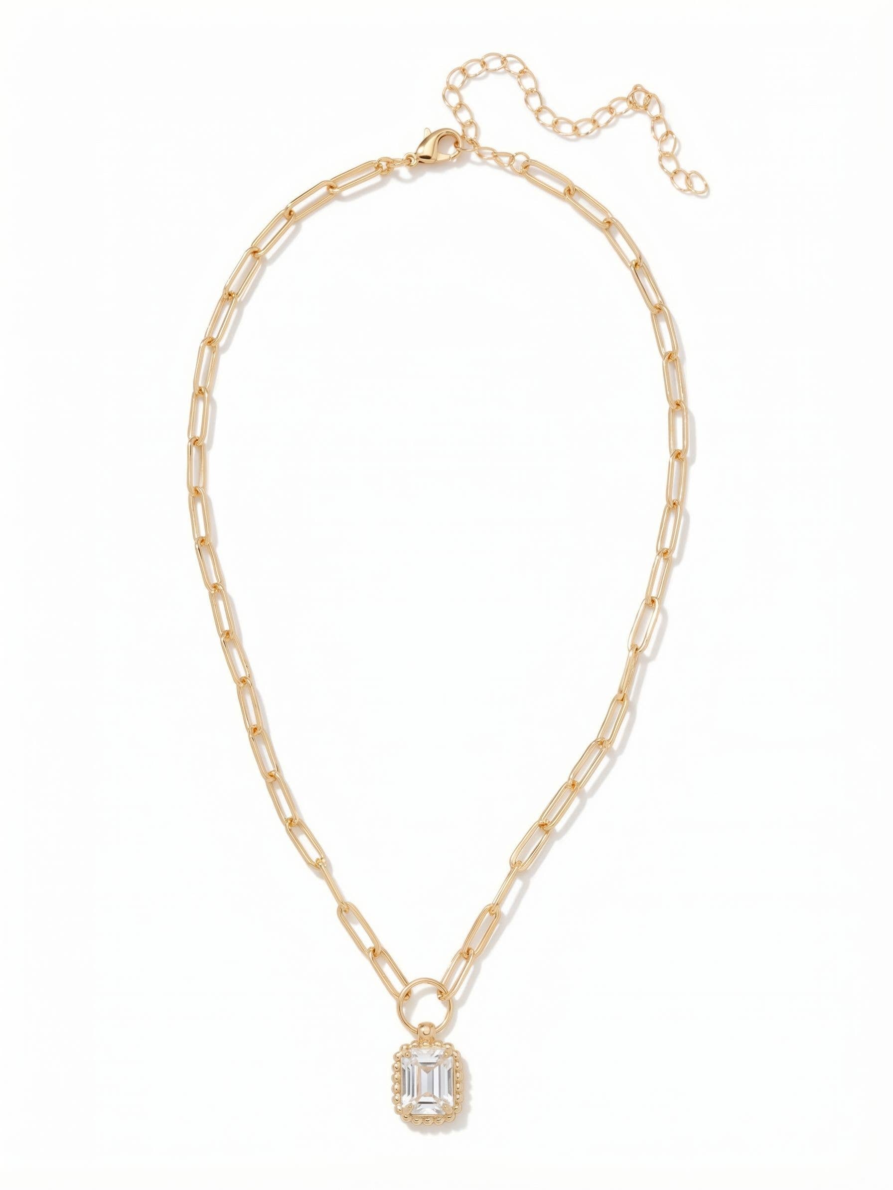 Octavia Scalloped Pendant Necklace - NGA1BGCRY: Clear
