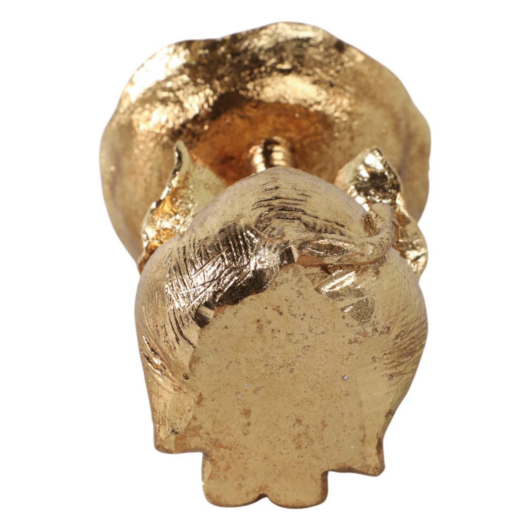 Decorative Bowl - Gold Resin Elephant Trunk, 6 in.