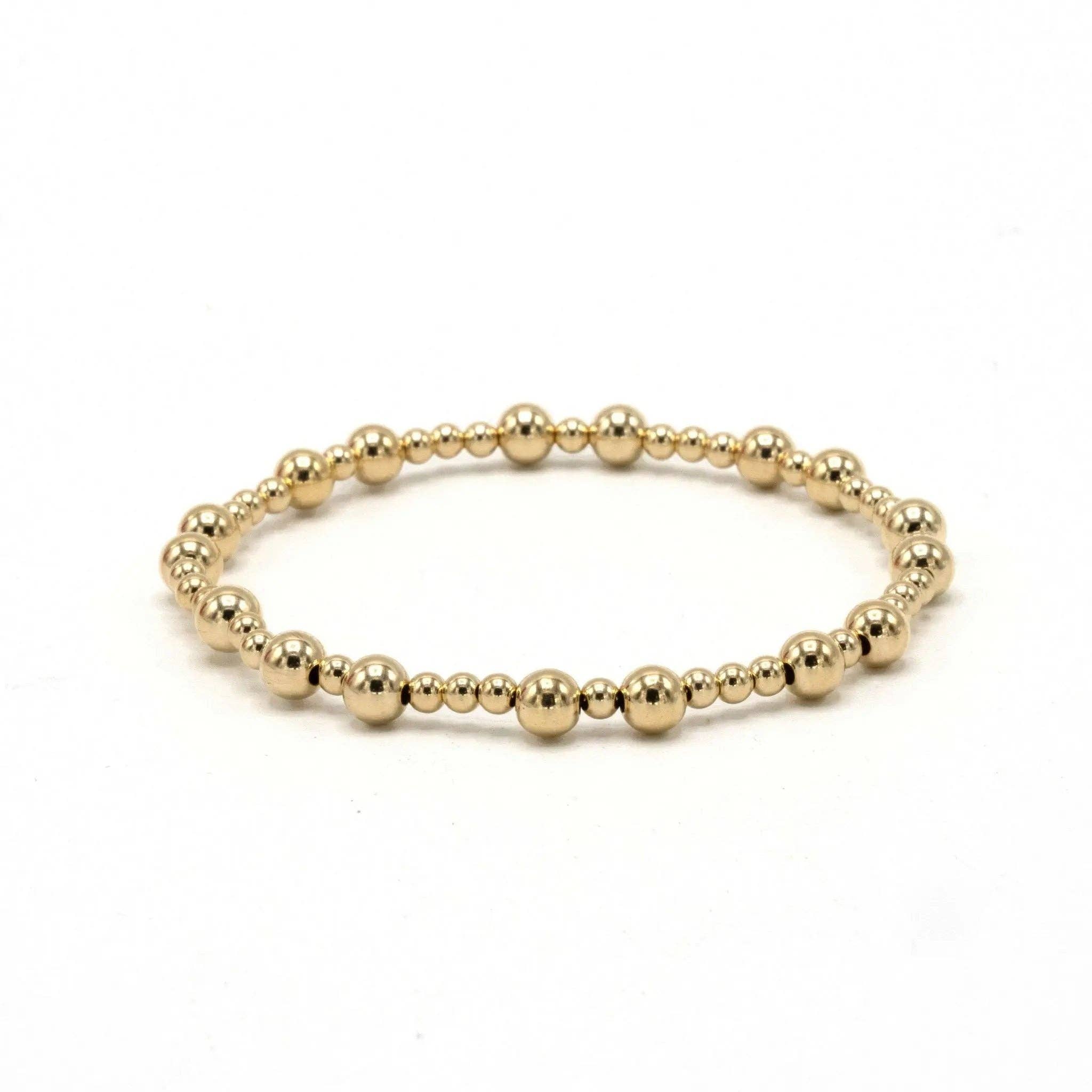 The Charleston 3x5 14k Gold filled Beaded Bracelet: 6.5"