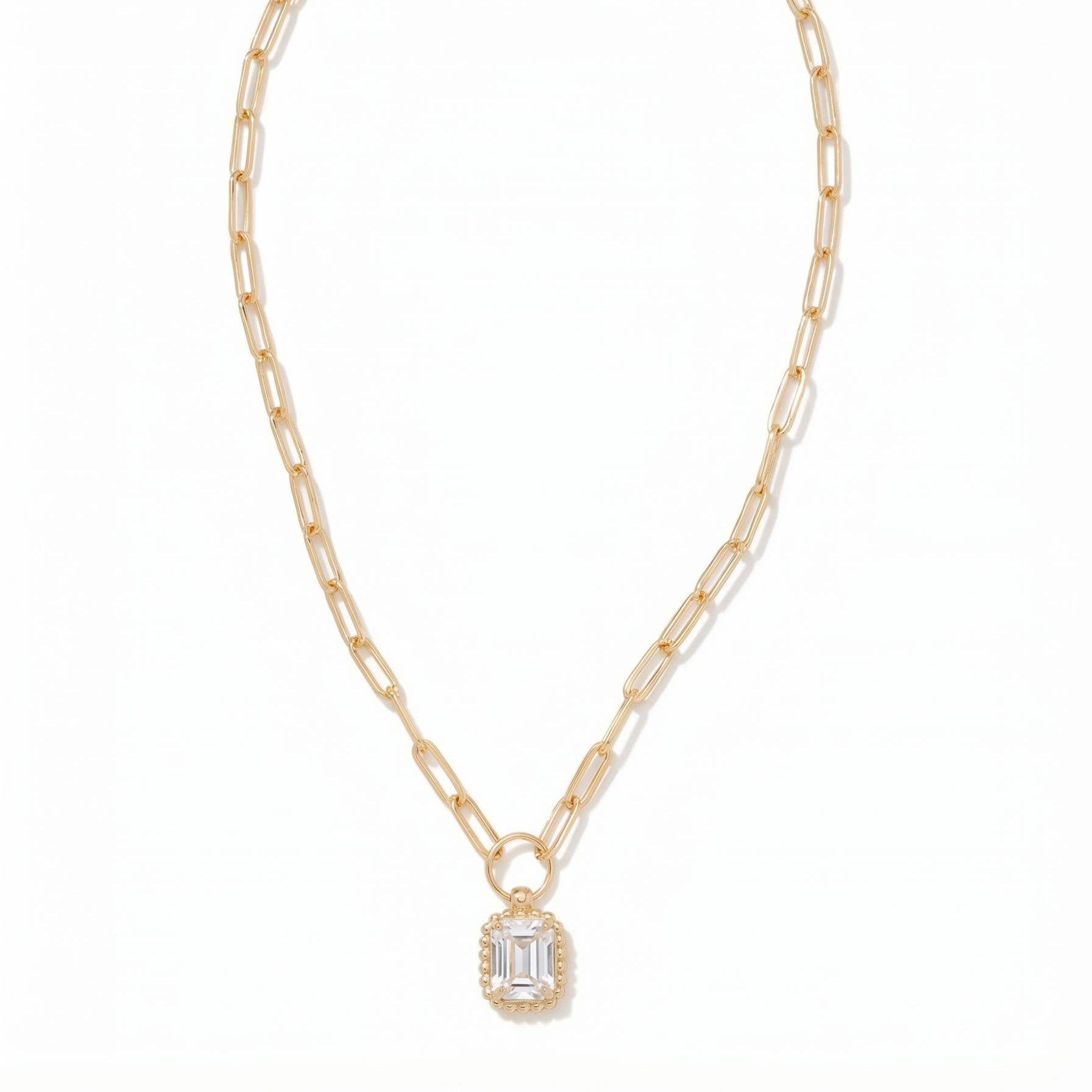 Octavia Scalloped Pendant Necklace - NGA1BGCRY: Clear