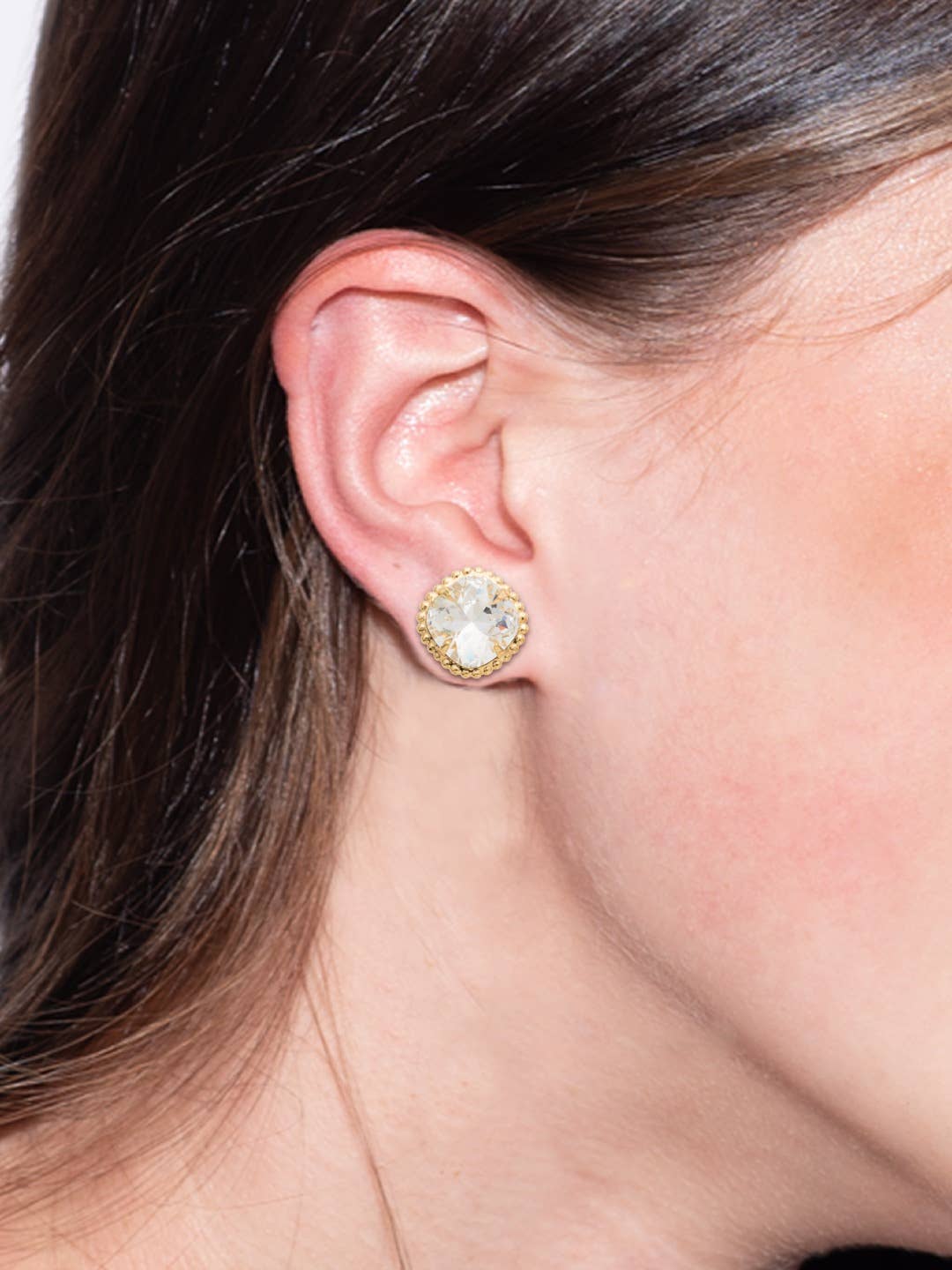 Cushion-Cut Solitaire Stud Earrings - EBX10BGCRY: Clear
