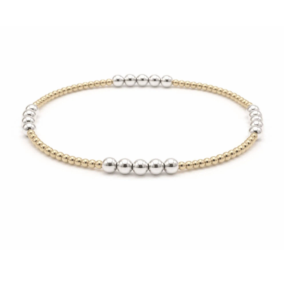 The Hamptons Mixed Metal 2x4 Beaded Bracelet: 7"