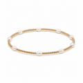 Petite Patterned Rice Pearl Bracelet with 14k Gold-Filled Beads: 6.5"