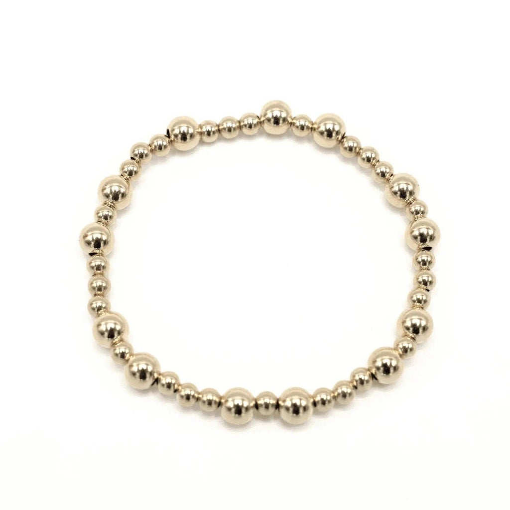 The Charleston 3x5 14k Gold filled Beaded Bracelet: 6.5"