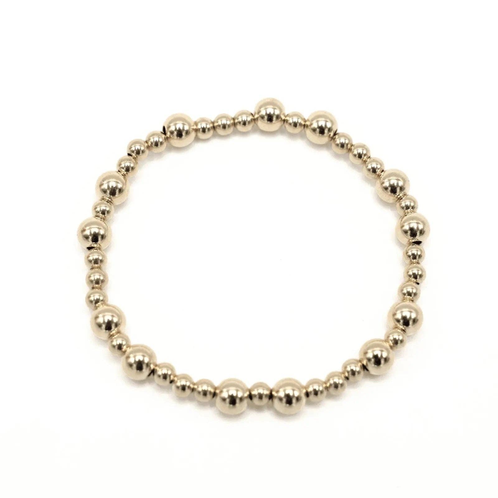 The Charleston 3x5 14k Gold filled Beaded Bracelet: 6.5"