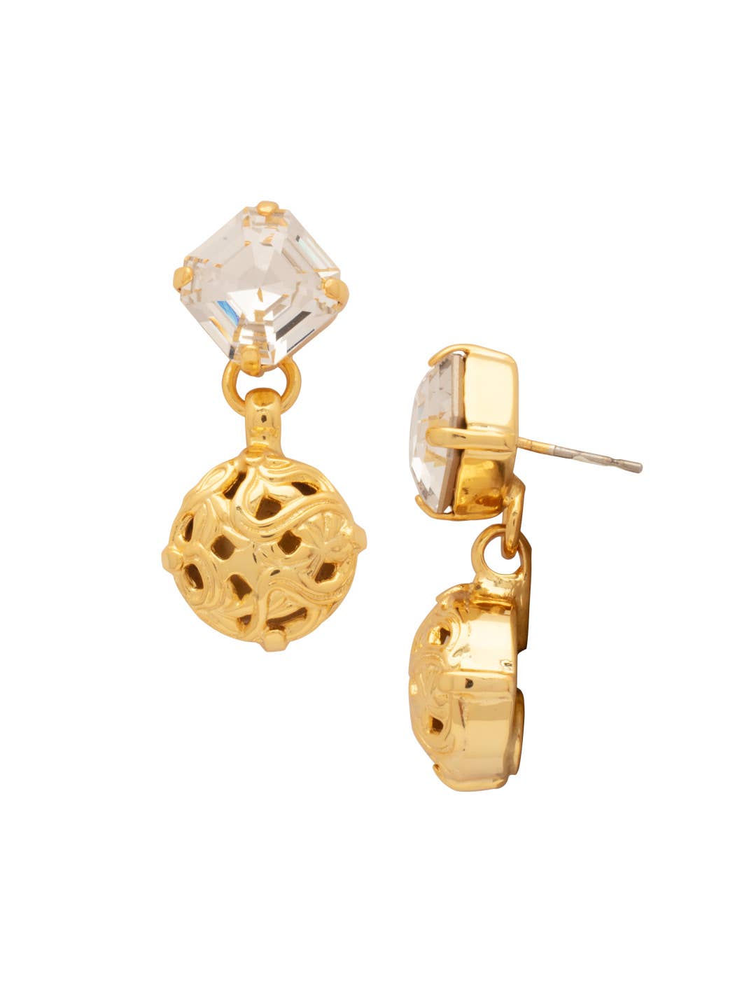 Clementine Square Dangle Earrings - EFZ18BGCRY: Clear