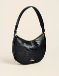 Siren Lynn Leather Hobo | Black Croc