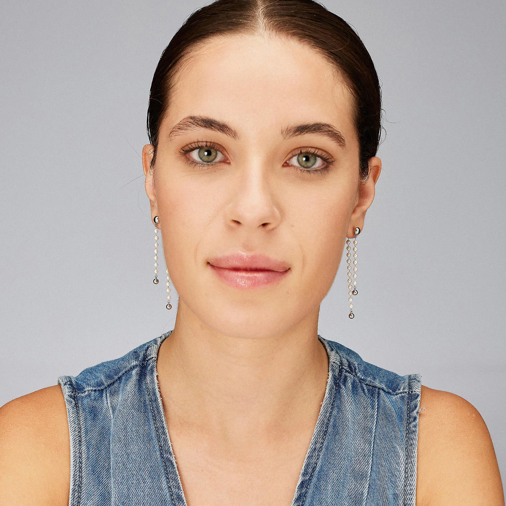 ESSENTIAL Double Dangle Pearl Earrings