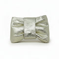 Italian Leather Bow Clutch with Strap