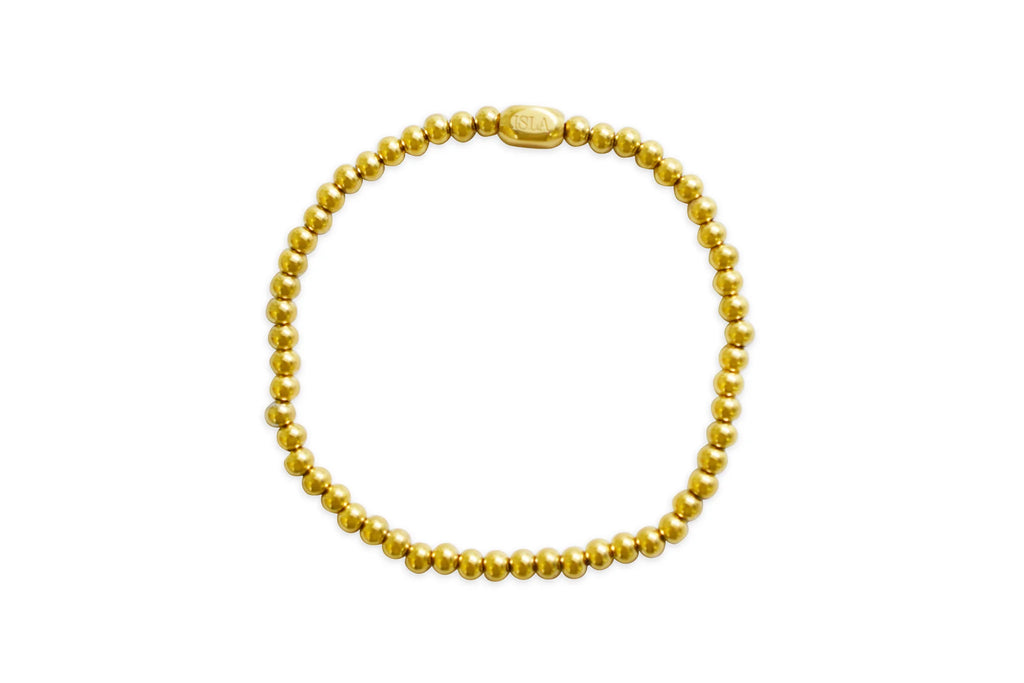 Plain Ball 4mm Bracelet | Gold