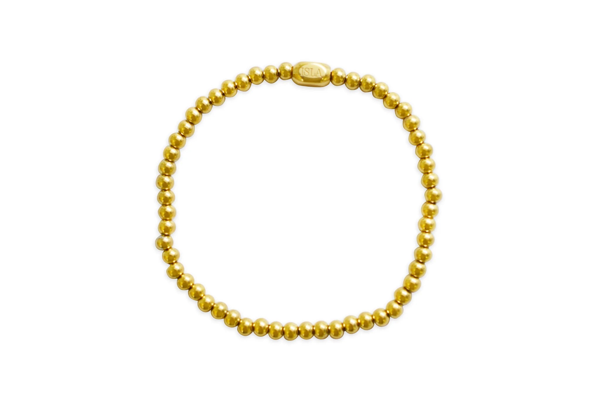 Plain Ball 4mm Bracelet | Gold