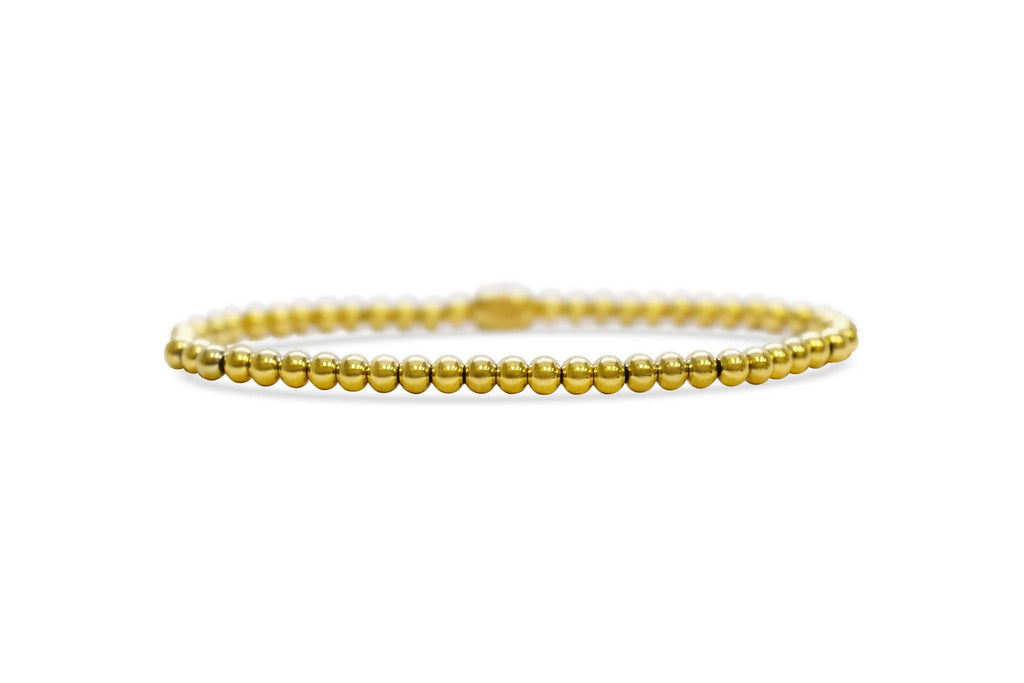 Plain Ball 4mm Bracelet | Gold