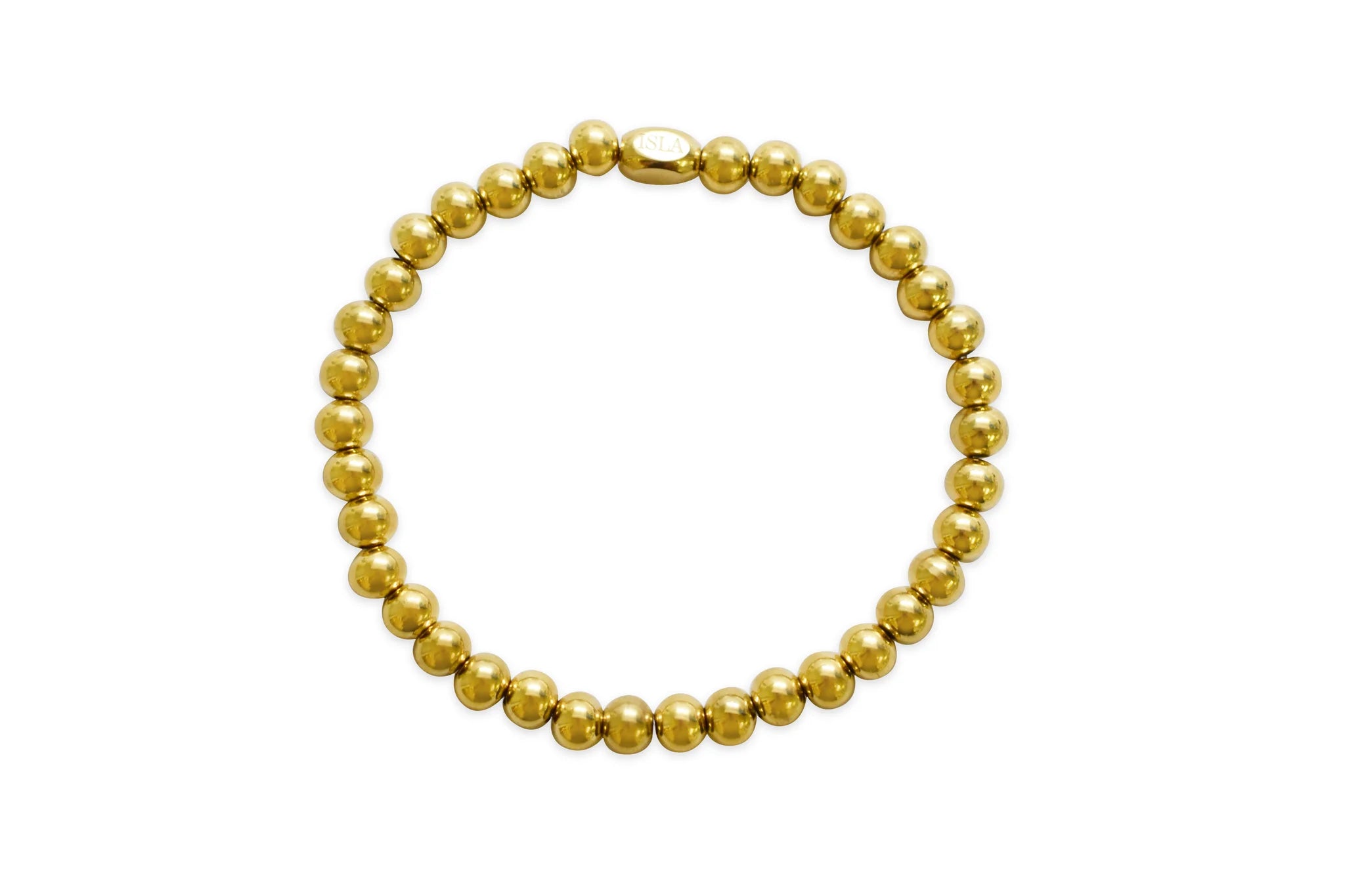 Plain Ball 6mm Bracelet | Gold