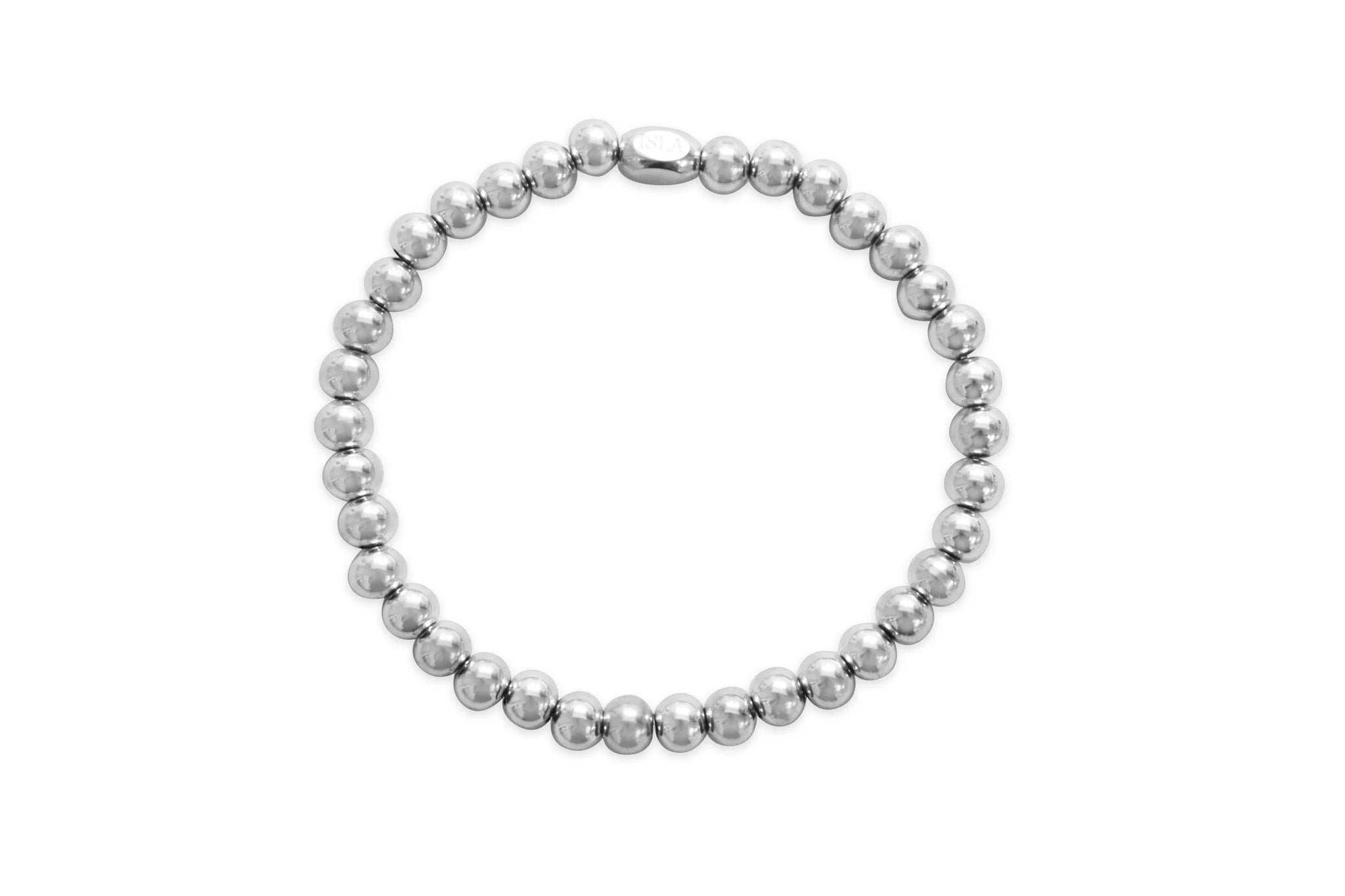 Plain Ball 6mm Bracelet | Silver