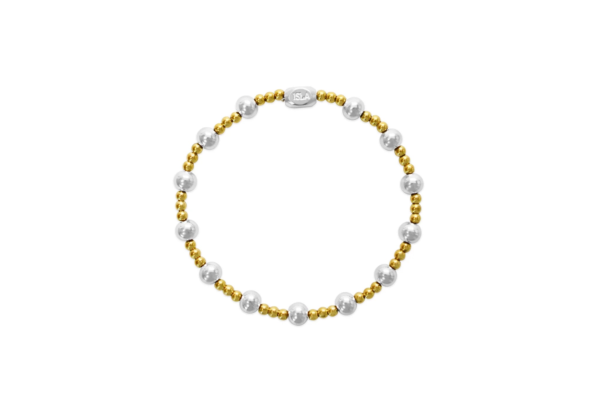 Plain Ball 3+6mm 3/1 Bracelet | Two-Tone