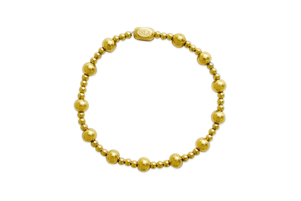 Plain Ball 3+6mm 3/1 Bracelet | Gold