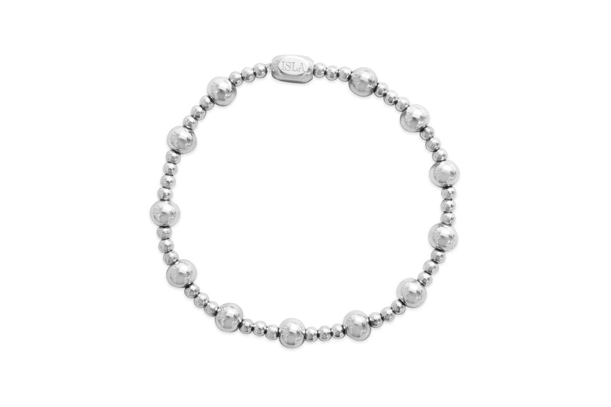 Plain Ball 3+6mm 3/1 Bracelet | Silver