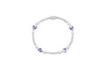Mediterranean Floral Beaded Stretch Bracelet | Silver
