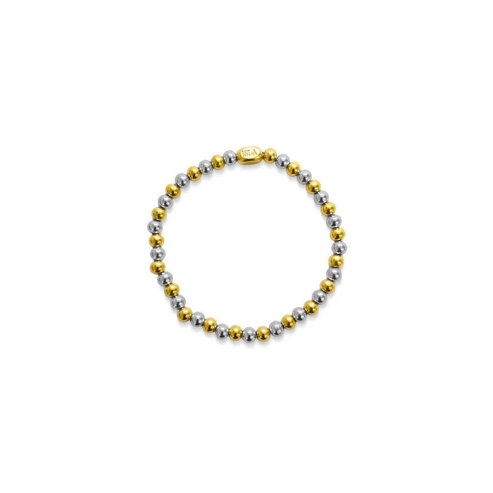 Plain Ball 5mm Bracelet | Two-Tone