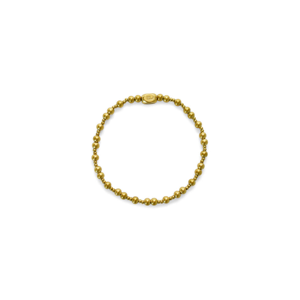 24/ Stretch Bracelet | Double Bubble Gold