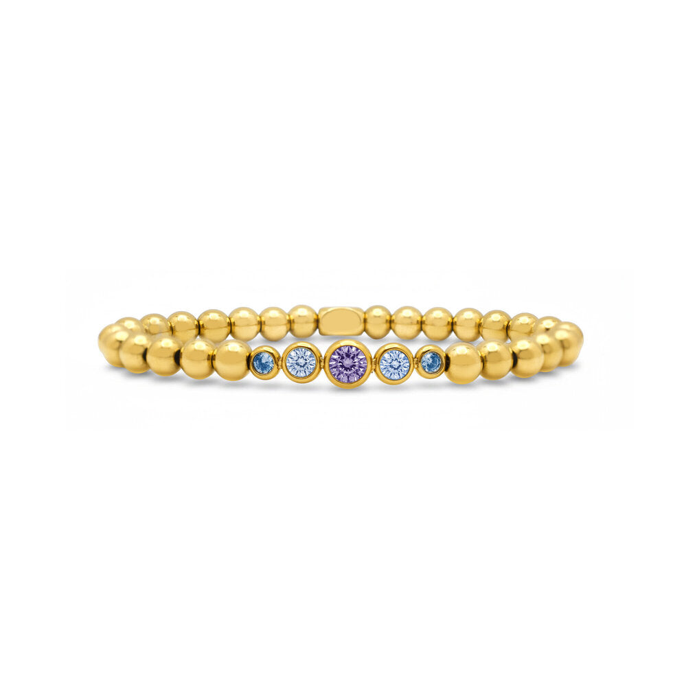 24/7 Stretch Graduated CZ Bezel Bracelet | Bella Blues Gold