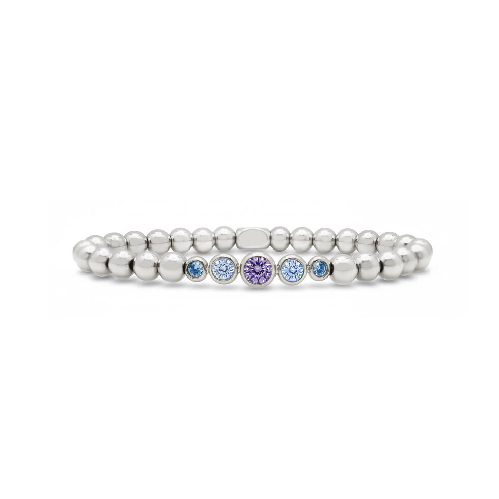 24/7 Stretch Graduated CZ Bezel Bracelet | Bella Blues Silver
