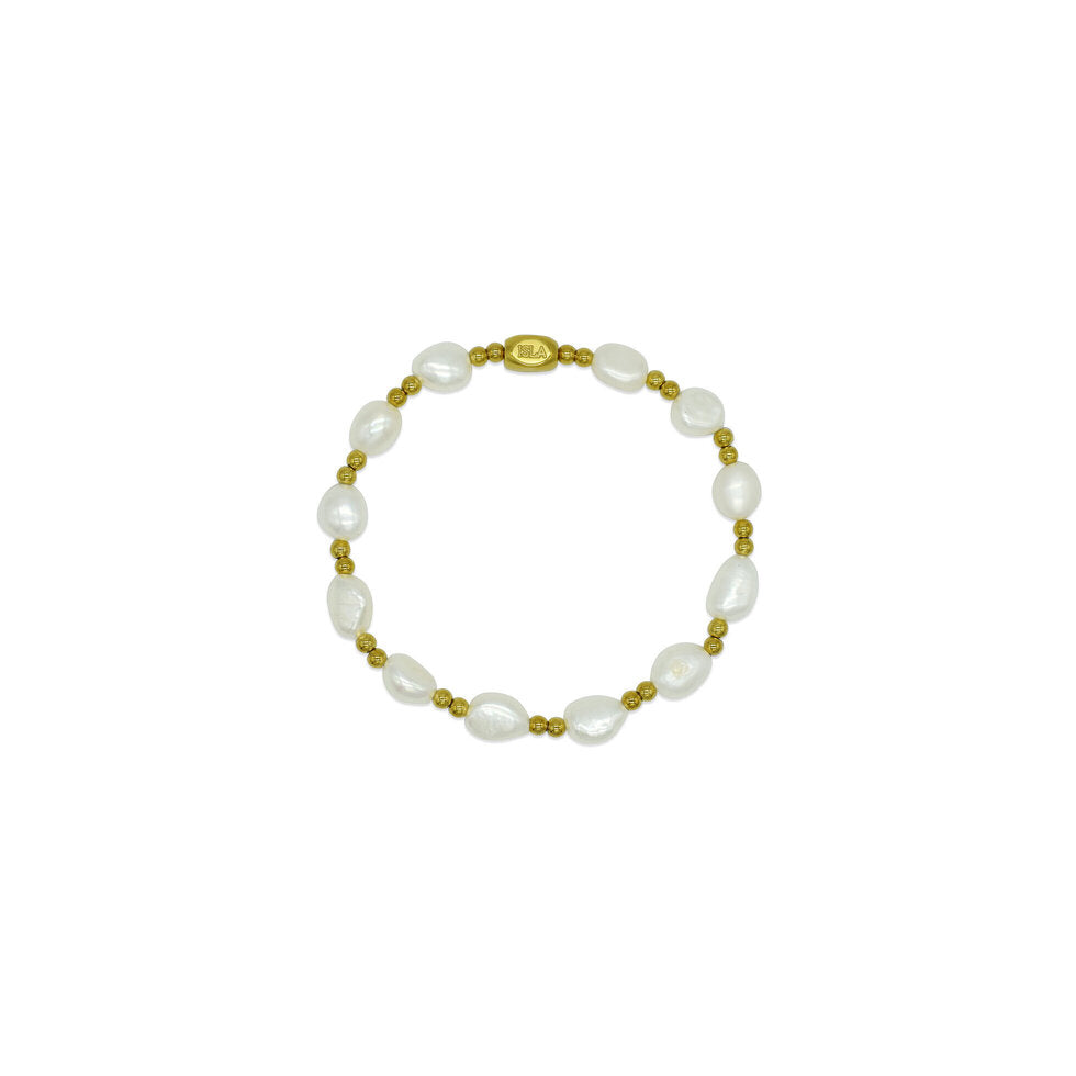 24/7 Stretch Pop of Color Bracelet | All In Pearl Gold