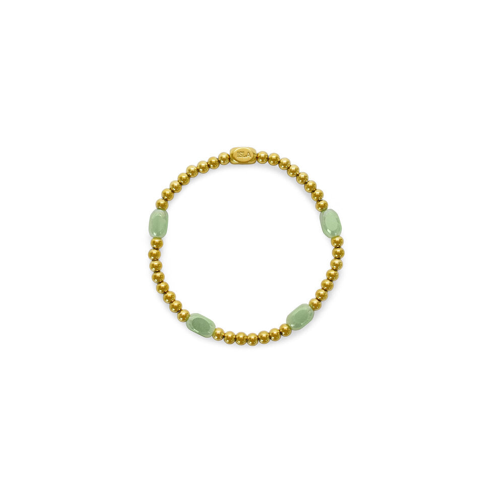 24/7 Stretch Pop of Color Here & There Bracelet | Minty Gold