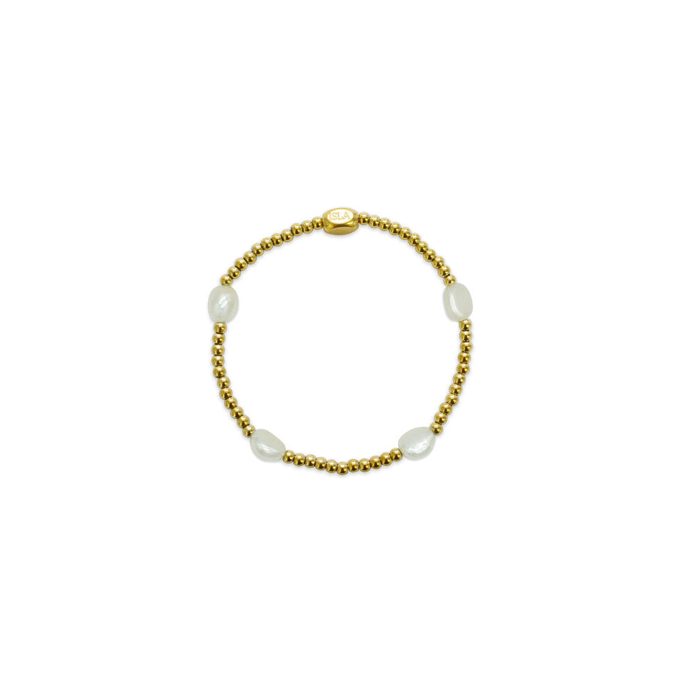 24/7 Stretch Pop of Color Here & There Bracelet | Pearl Gold