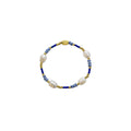 24/7 Stretch Here & There Mediterranean Striped Bracelet |Cobalt Pearl Gold