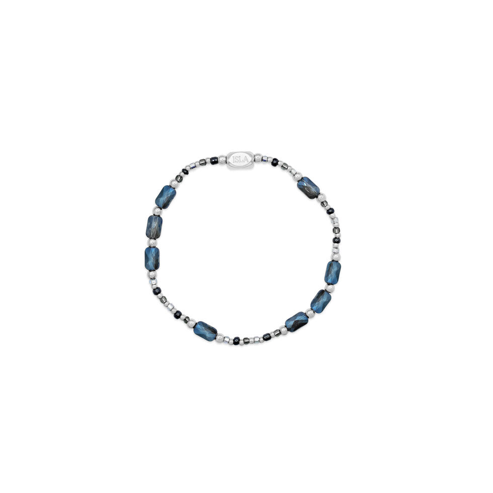 Coastal Crystals Big Sur Bracelet | Stormy Seas Silver