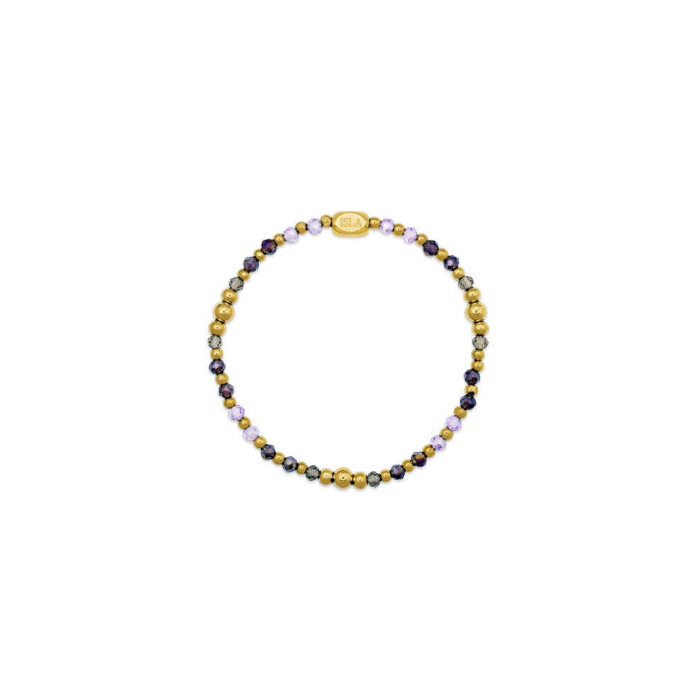 Coastal Crystals Amalfi Bracelet | Violet Tides Gold