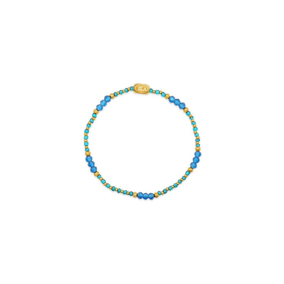Coastal Crystals Riviera Bracelet | 'Turqs' & Caicos Gold