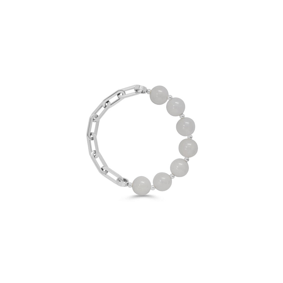 Half & Half Bracelet | White Cap Silver