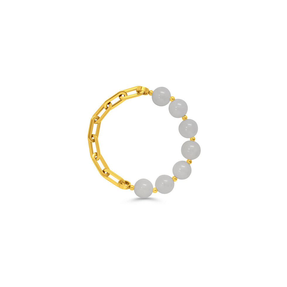 Half & Half Bracelet | White Cap Gold