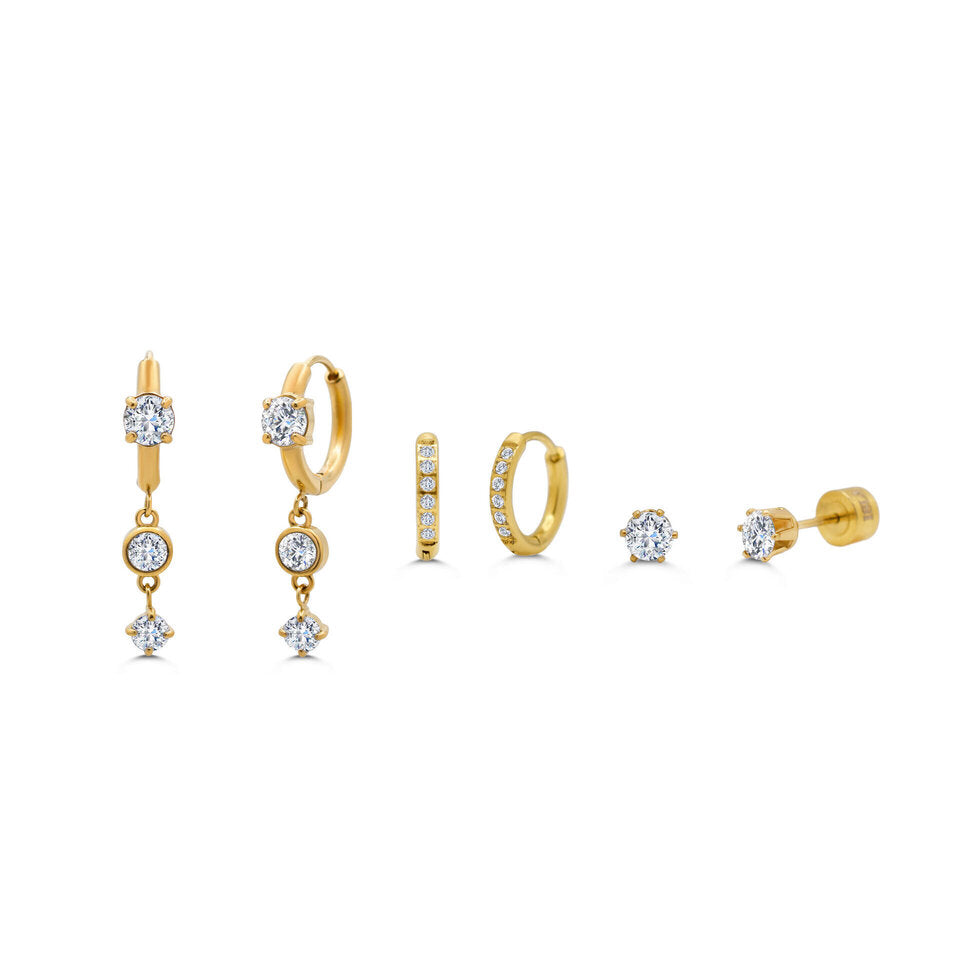 Hoop Hoop Hooray! Earring Trio Set | Coastline Shine Gold