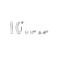 Hoop Pearl Earring Trio Set | Silver