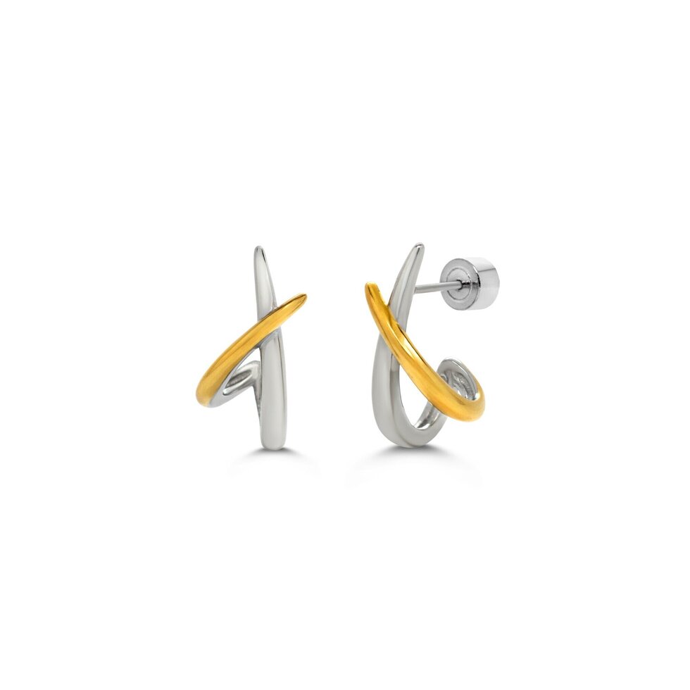X Marks The Spot Earrings | Two-Tone