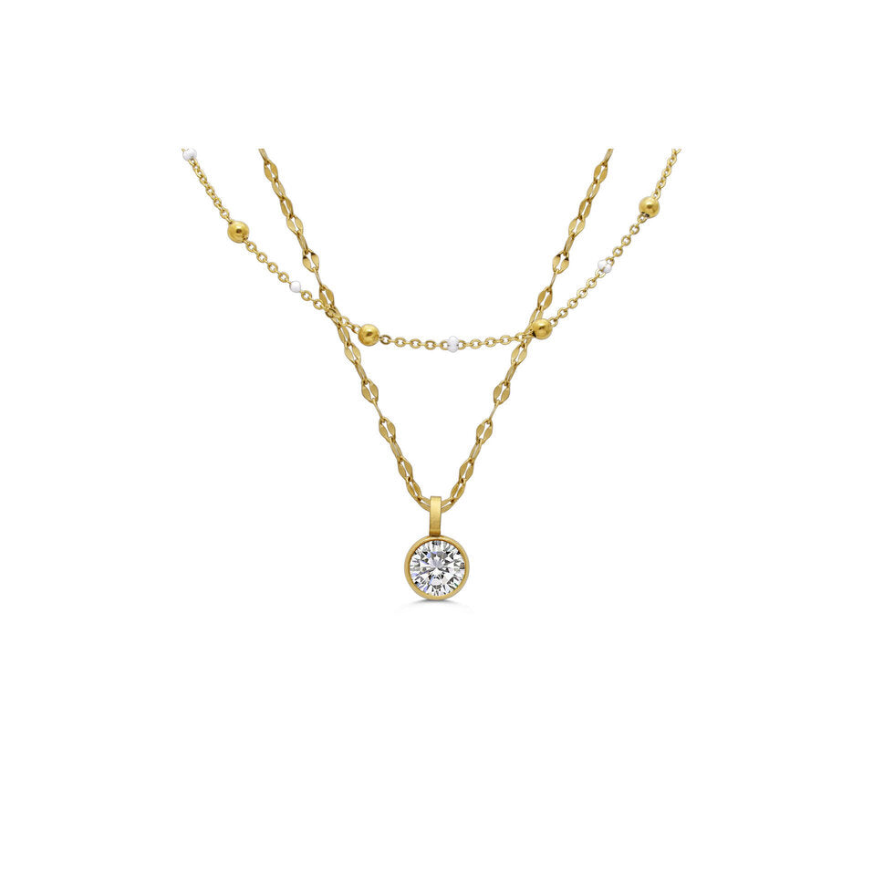 Here's the Skinny 2-Pack Necklaces |Clear/White