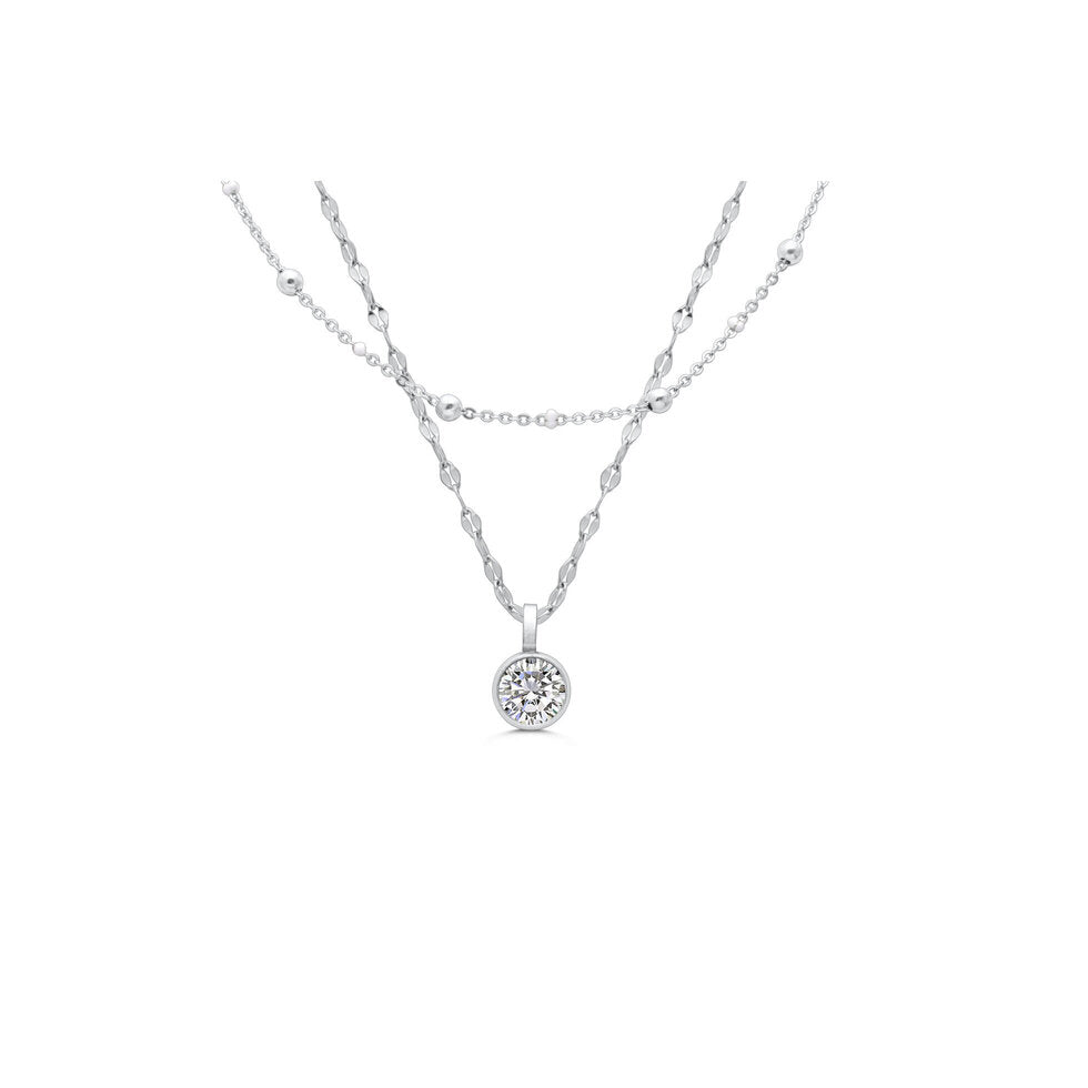 Here's the Skinny 2-Pack Necklaces | Clear Silver