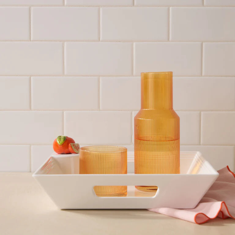 Square Melamine Tray | Pinstripes
