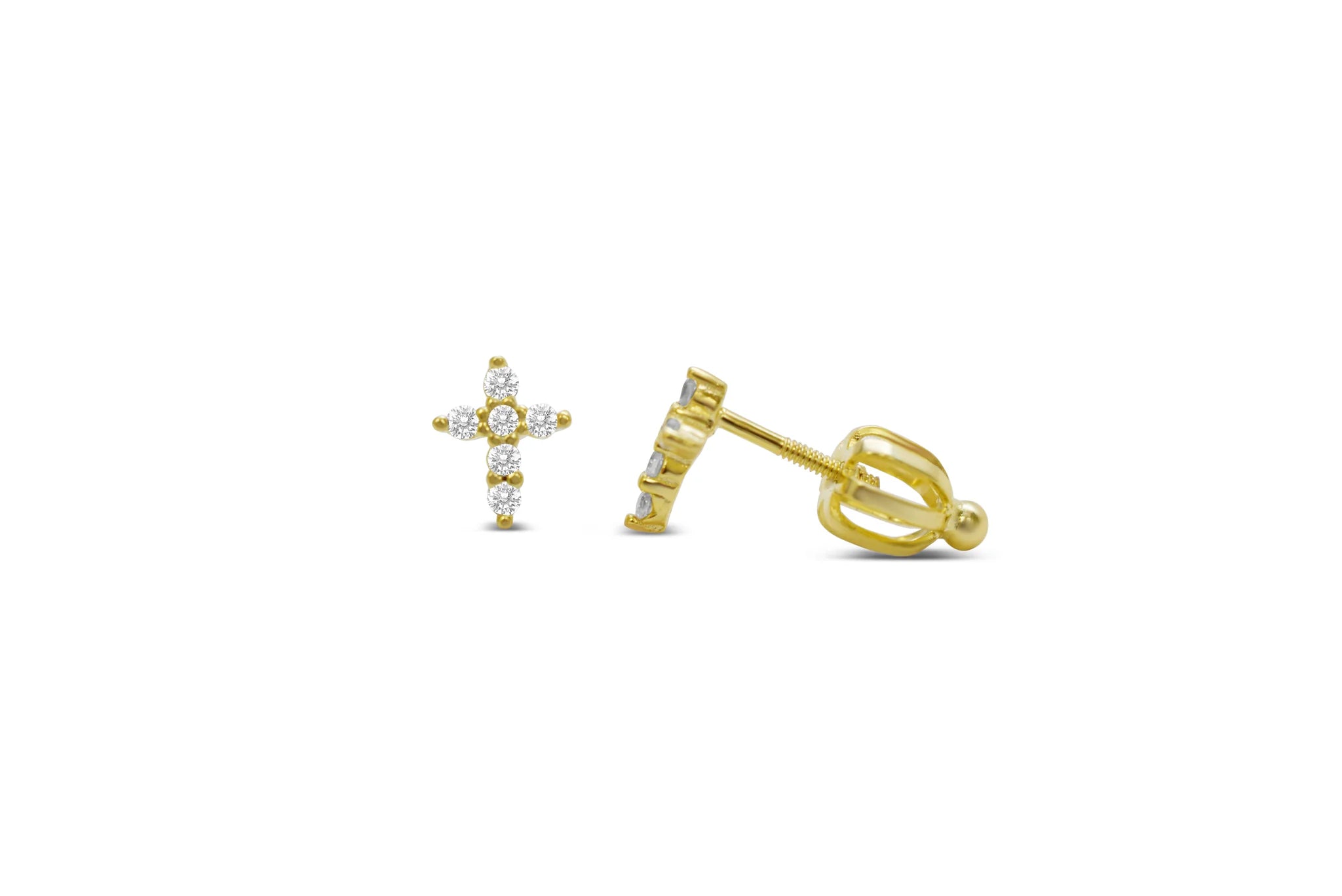Prong Cross Stud Earrings