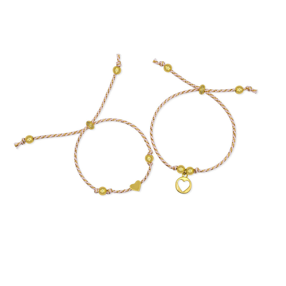 One For You, One For Me Heart Cord Bracelet Set