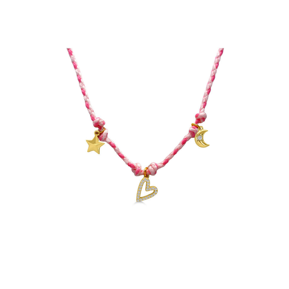 Moon & Back Corded Necklace