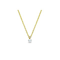 CZ Bezel & Pearl Necklace