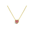 Bezel Heart Birthstone Necklace | October