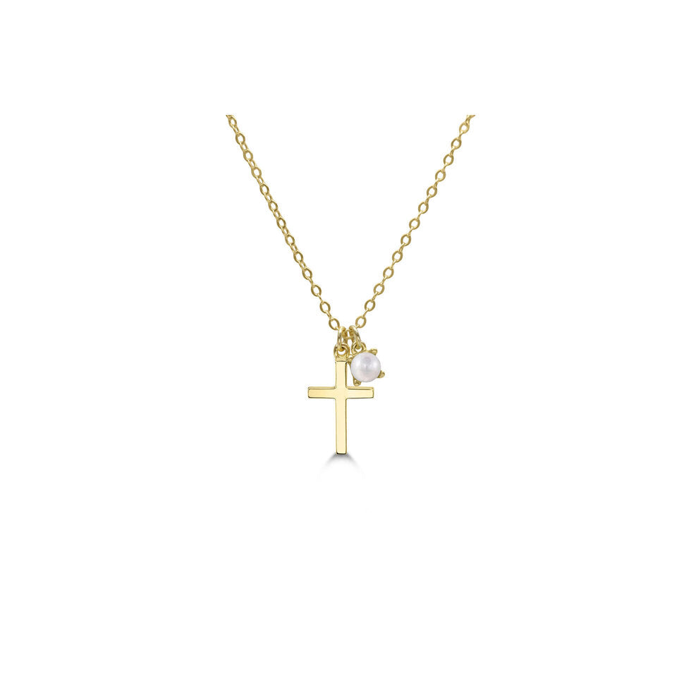 So Blessed Cross Necklace with Pearl