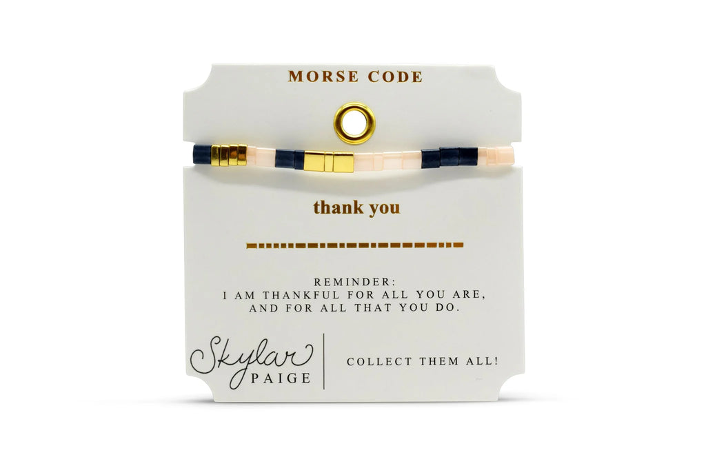 THANK YOU | Morse Code Tila Bracelet