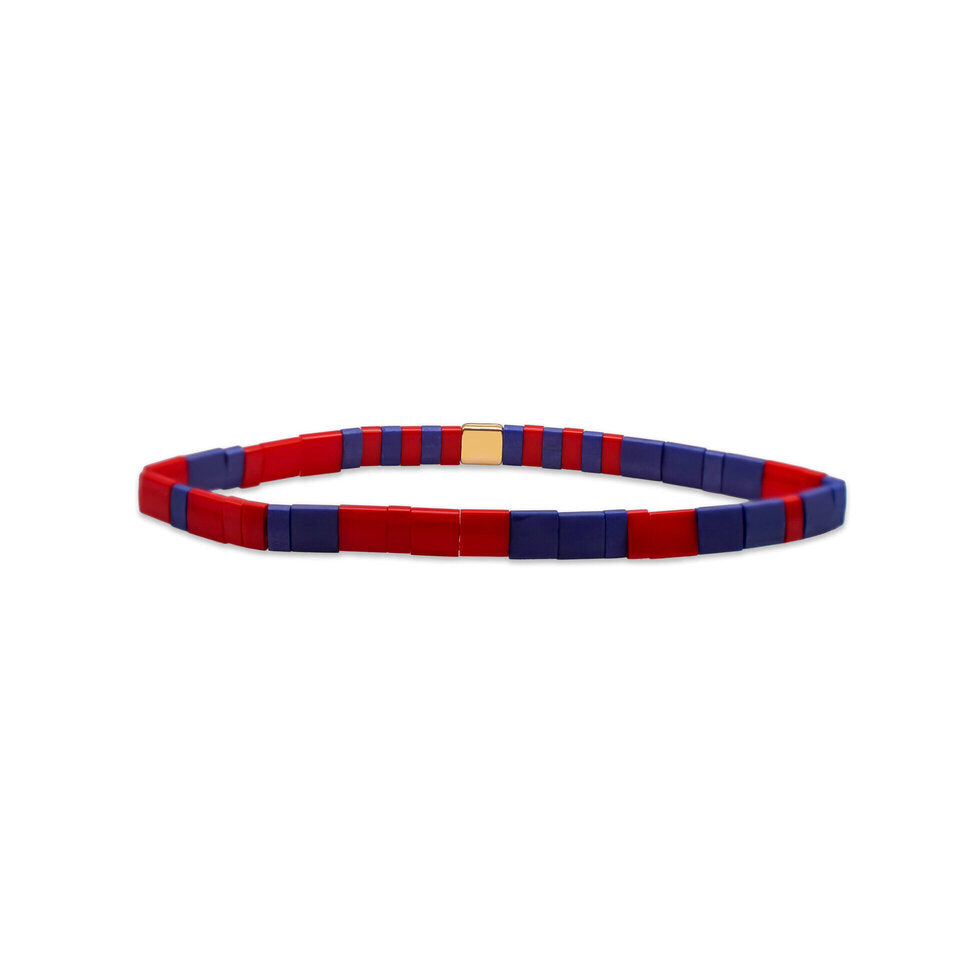 Game Day | Red, Navy Tila Bracelet