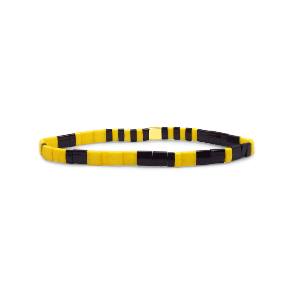 Game Day | Yellow, Black Tila Bracelet